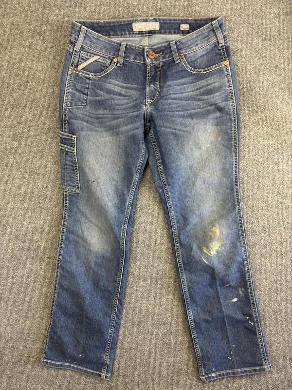 Ariat Rebar Riveter Straight Jeans Womens 30 Short Blue Mid Rise Carpenter Work