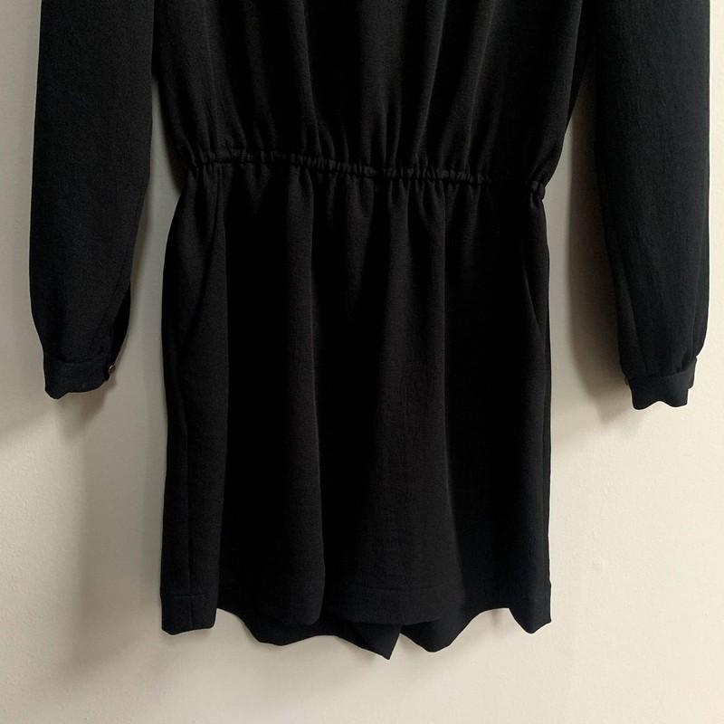 Aritzia Wilfred Grignard Romper Long Sleeve Black Medium Minimalist Chic Preppy