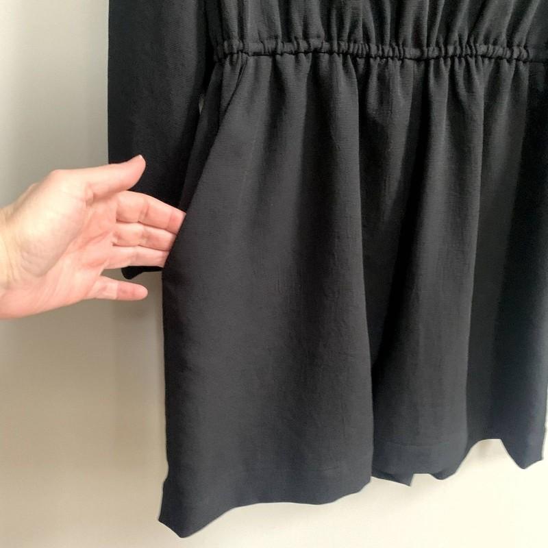 Aritzia Wilfred Grignard Romper Long Sleeve Black Medium Minimalist Chic Preppy