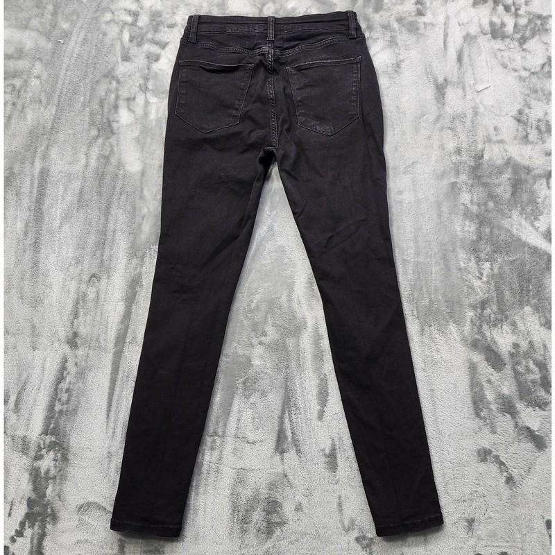 Arizona Jean Co Jeans Womens 7 Juniors Black Distressed Ripped High Rise Jegging