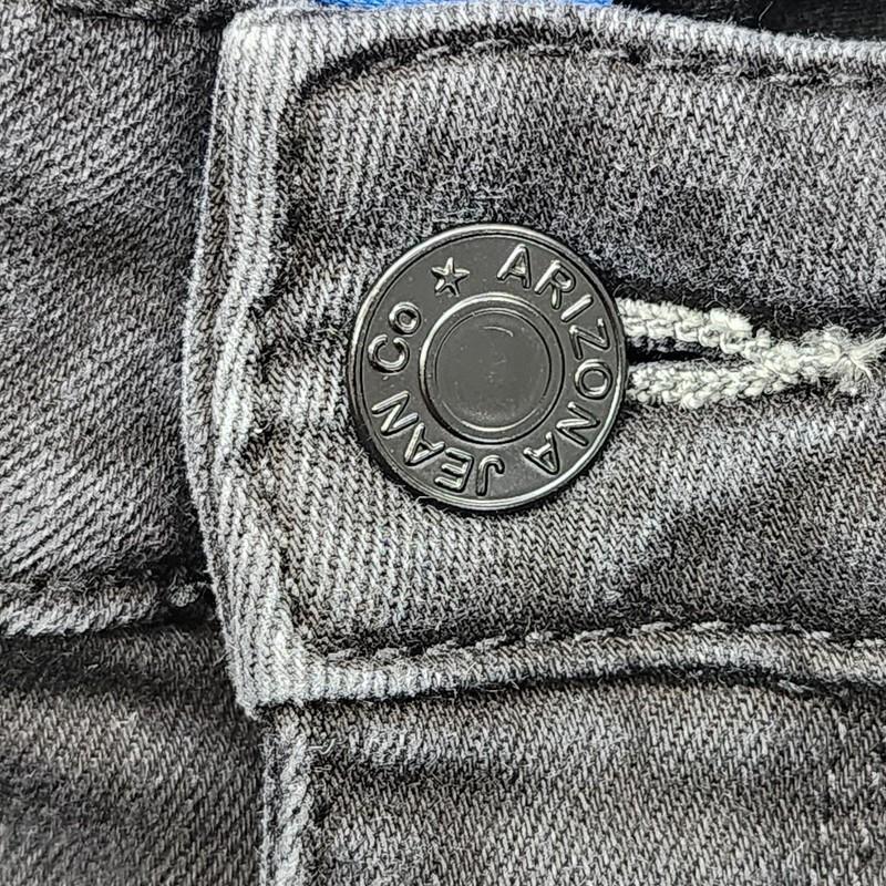 Arizona Jean Co Jeans Womens 7 LONG Black Distressed Ripped High Rise Jegging