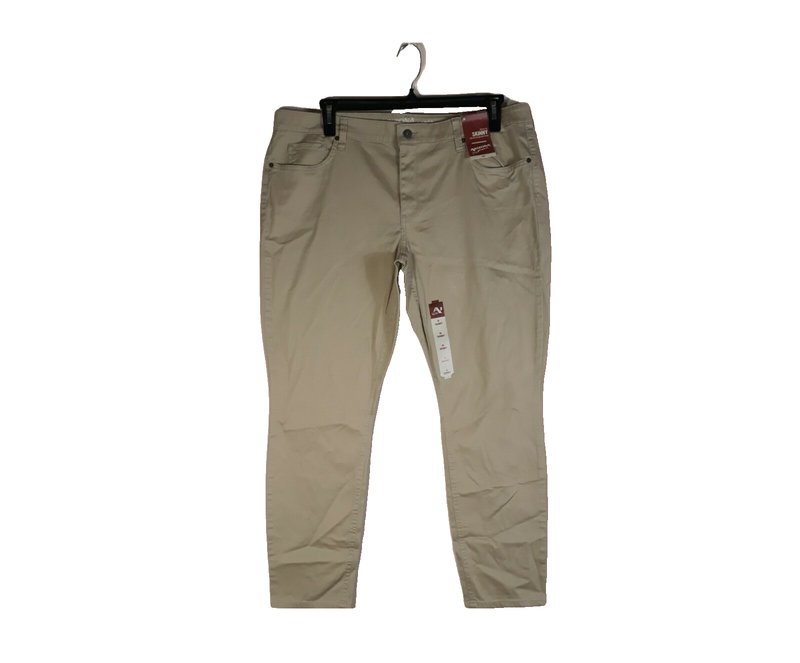 Arizona Skinny Slim Fit Skinny Leg Pants Junior Girls Size 19 W40" Khaki NWT