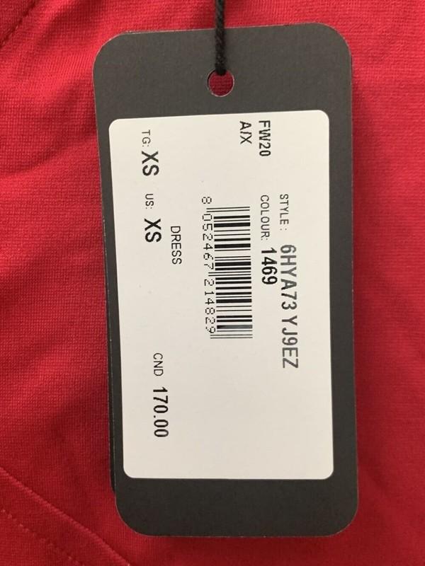 Armani Exchange Women's Red Long Sleeve Zip Up Bodycon Dress Choose Size