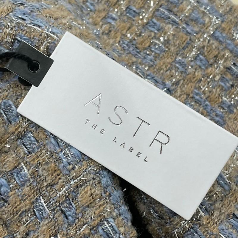 ASTR THE LABEL Lyssa Tweed Cropped Jacket Women's Size XL Blue Taupe