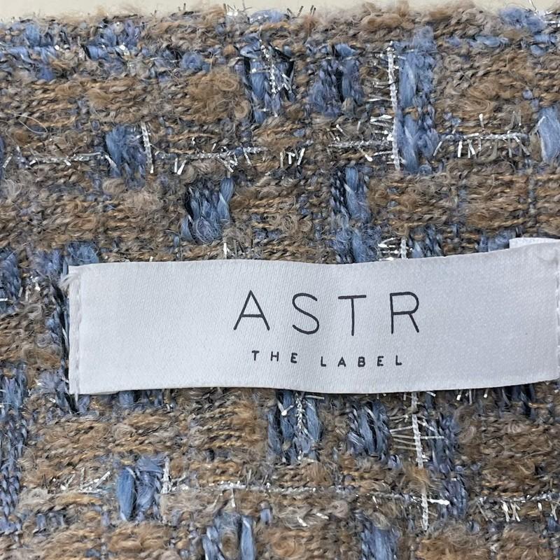 ASTR THE LABEL Lyssa Tweed Cropped Jacket Women's Size XL Blue Taupe