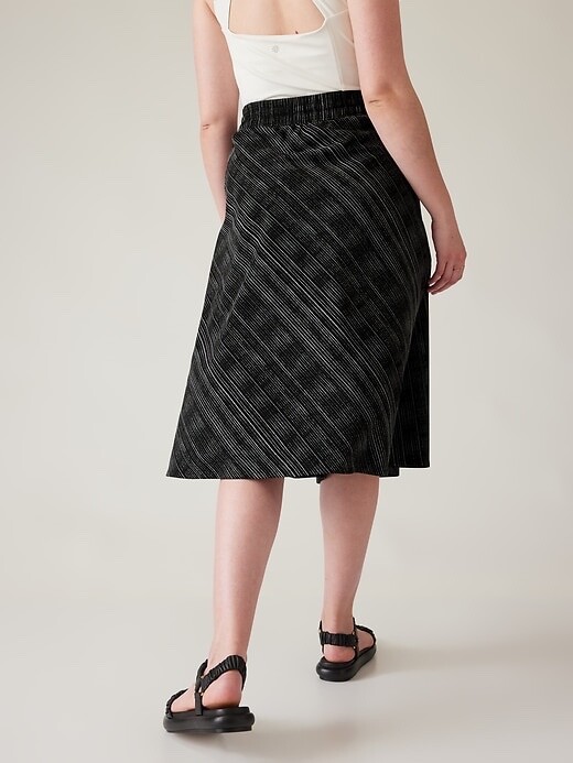 Athleta Arrival Midi Skirt 18 Amara Stripe Black #586898