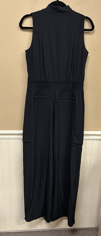Athleta Brooklyn Utility Jumpsuit Black #824834 Womens With Pockets NWOT Size 8