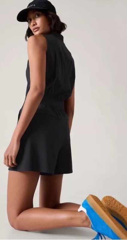 Athleta Brooklyn Utility RomperJUMPER Black SIZE 14P 14 PETITE #824828