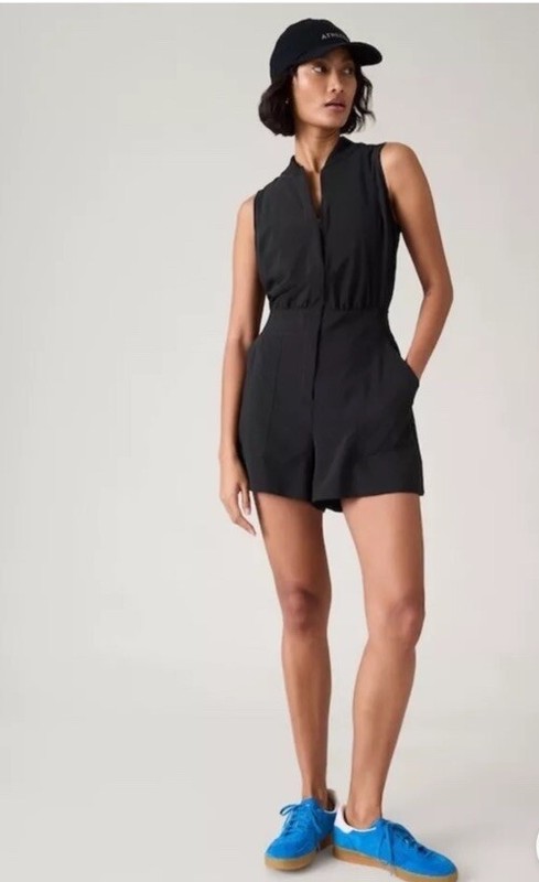 Athleta Brooklyn Utility RomperJUMPER Black SIZE 14P 14 PETITE #824828