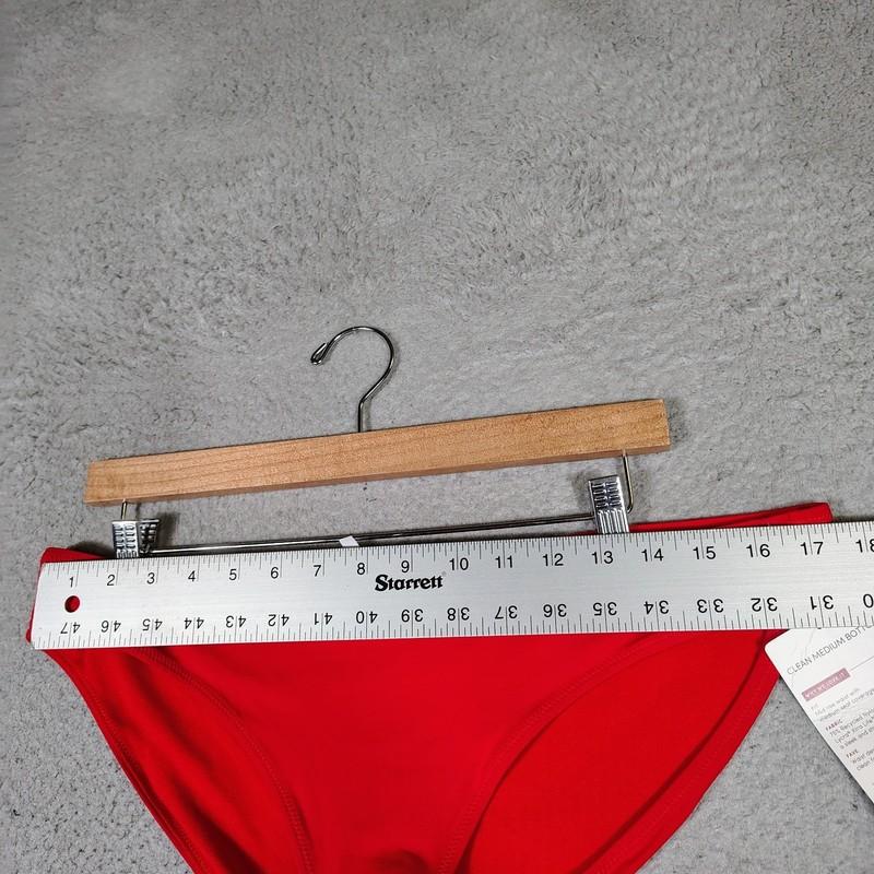 Athleta Clean Medium Bottom Women Large Red Stretch Mid-Rise Swim Wear Beach NWT