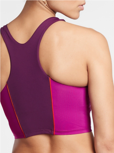 Athleta D-DD Colorblock Crop Bikini Top-Velvet Plum-S-NWT