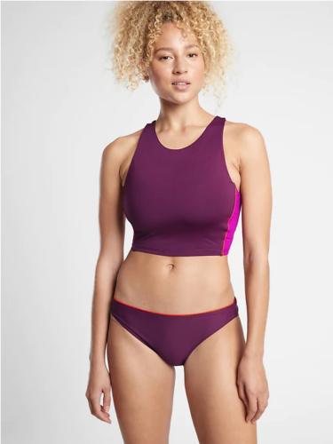 Athleta D-DD Colorblock Crop Bikini Top-Velvet Plum-S-NWT