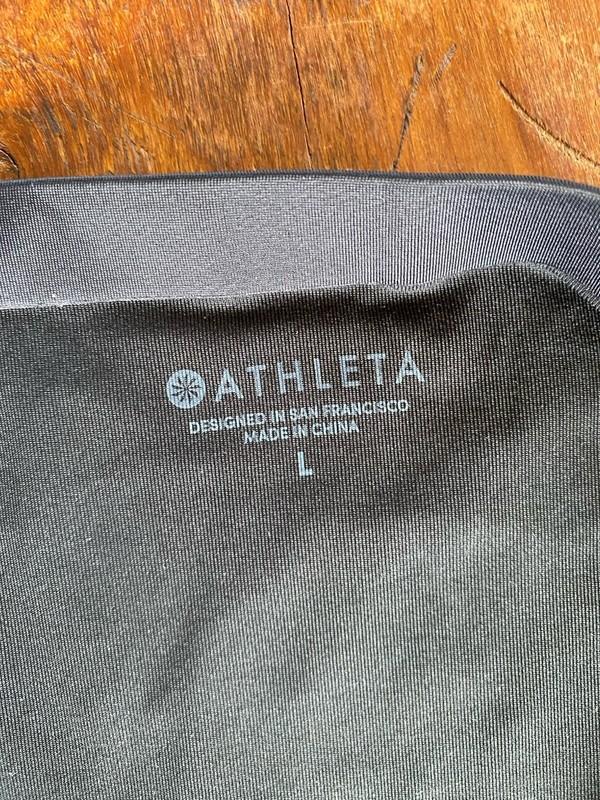 Athleta Fiore L Bikini Wrap Triangle Top And Bottom Floral Navy Blue Black White