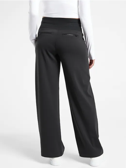 Athleta L Large Venice High Rise Wide Leg Pant Black #982868