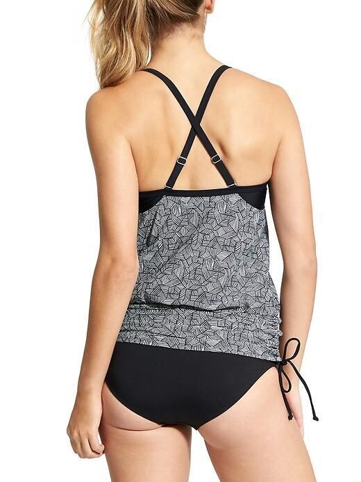 Athleta Laguna Side Scrunch Tankini Top-Black-Size 32B/C - NWT