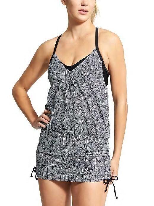 Athleta Laguna Side Scrunch Tankini Top-Black-Size 32B/C - NWT