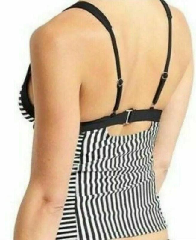 Athleta Montauk Stripe Tankini Top-Black/White-XXS- NWT