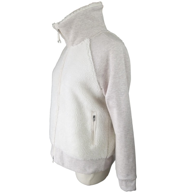 Athleta Range Tugga Sherpa Fleece Cream Jacket Women's Size Medium Full Zip