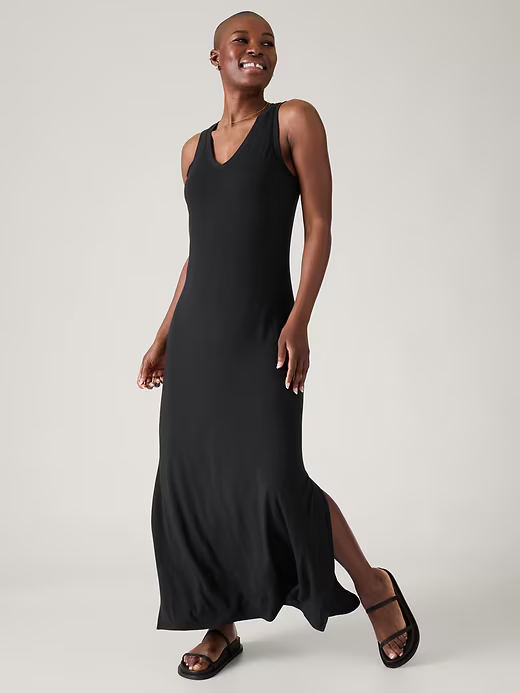 ATHLETA Santorini Maxi Dress M Medium Black #846514 NEW