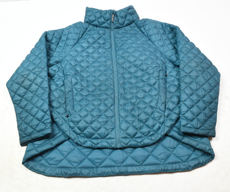 Athleta Whisper Featherless Puffer Jacket Womens XL Blue Relaxed Fit Long Sleeve