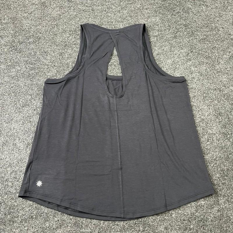 ATHLETA With Ease Open Back Tank Top Women's Size M Black 600332