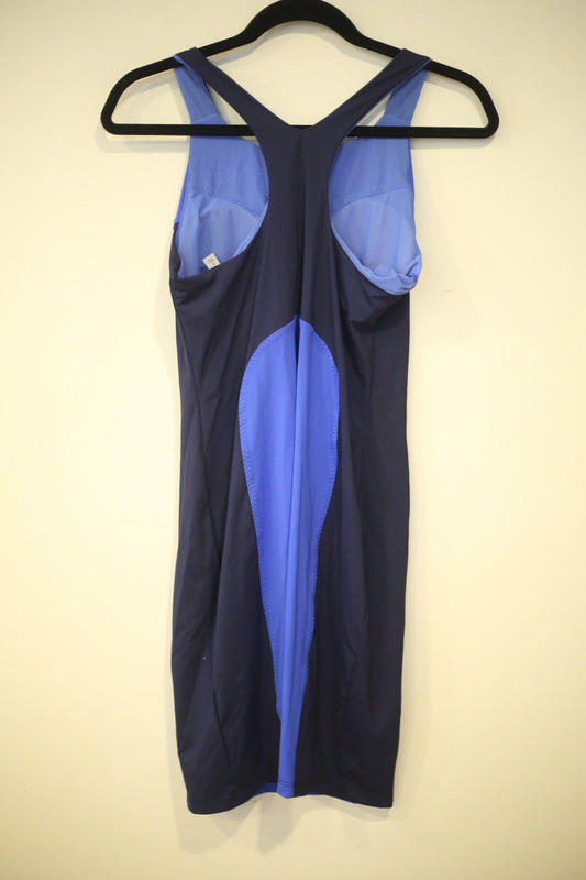 Athleta Women's Size Small Swim Dress Blue Racerback Colorblock Beach Pool