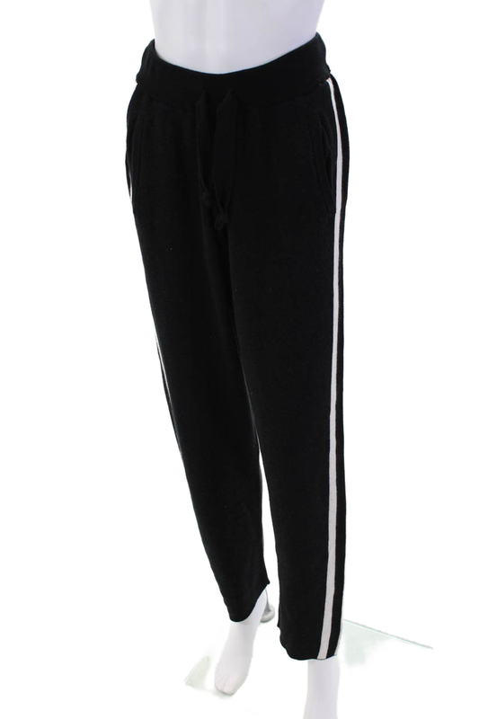 ATM Womens Cotton Knit Side Striped Pocketed Lounge Pants Black Size S