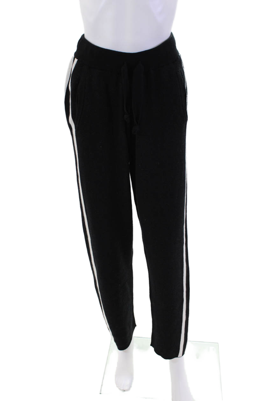 ATM Womens Cotton Knit Side Striped Pocketed Lounge Pants Black Size S