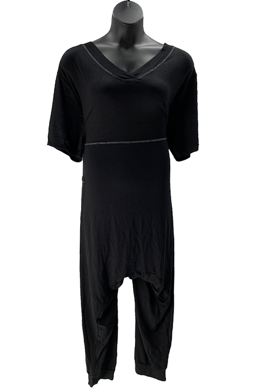 Attitudes by Renee Casknit Buffet Jumpsuit with Pockets Eclipse Black