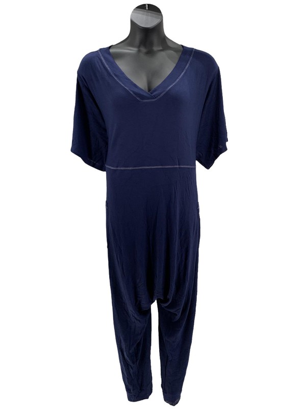 Attitudes by Renee Casknit Buffet Jumpsuit with Pockets Eclipse Navy
