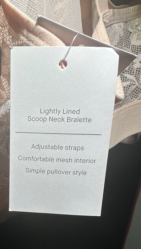 Auden Scoop Neck Bralette – Lace Nude Size Large (2-Piece Bundle New W/ Tags)