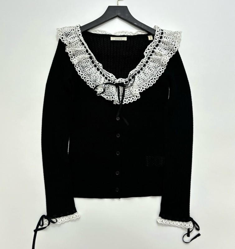AUTH Women Doen Lace Knit Long Sleeve Cardigan Top