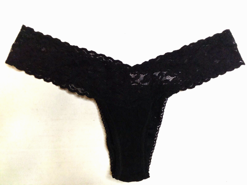 Authentic Hanky Panky 3 Pack Lace Low Rise Thong Black One Size 49113PK-BLACK