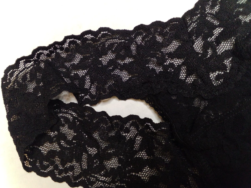 Authentic Hanky Panky 3 Pack Lace Low Rise Thong Black One Size 49113PK-BLACK