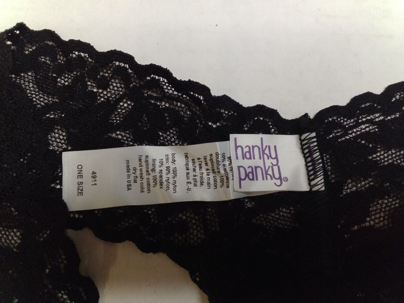 Authentic Hanky Panky 3 Pack Lace Low Rise Thong Black One Size 49113PK-BLACK