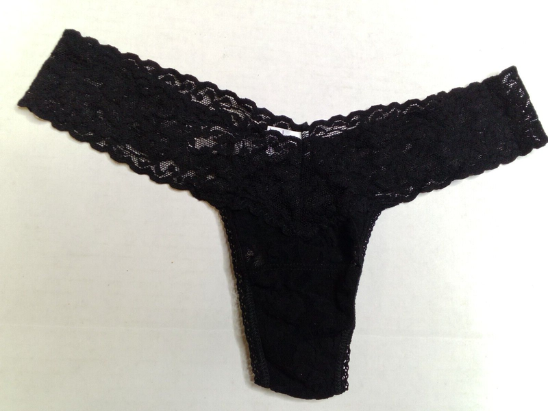 Authentic Hanky Panky 3 Pack Lace Low Rise Thong Black One Size 49113PK-BLACK