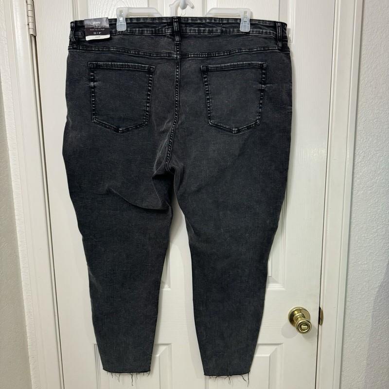 AVA & VIV Womens Black Gray Mid Rise Skinny Stretch Denim Jeans Plus Size 26 NWT