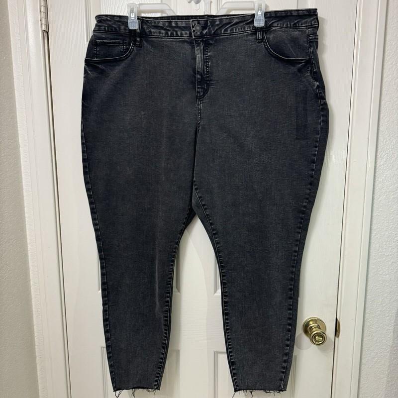 AVA & VIV Womens Black Gray Mid Rise Skinny Stretch Denim Jeans Plus Size 26 NWT