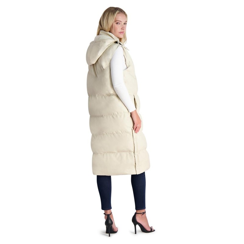 Avec Les Filles Womens Ivory Faux Leather Longline Vest Outerwear L BHFO 6845