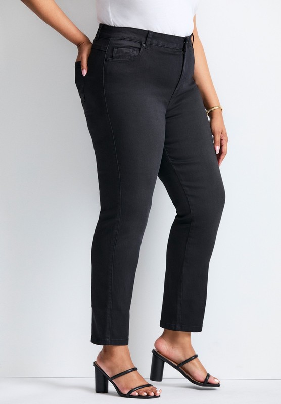 Avenue Women's Plus Size Petite Butter Denim Straight Leg Jean