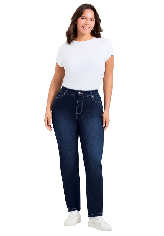 Avenue Women's Plus Size Petite Butter Denim Straight Leg Jean