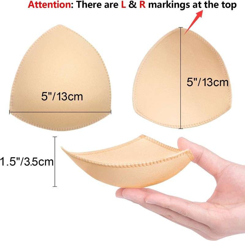 Awpeye Bra Pads Inserts 6 Pairs Cups Inserts Removable Breast Black