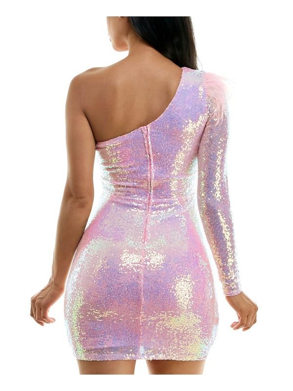 B DARLIN Womens Long Sleeve Above The Knee Party Body Con Dress