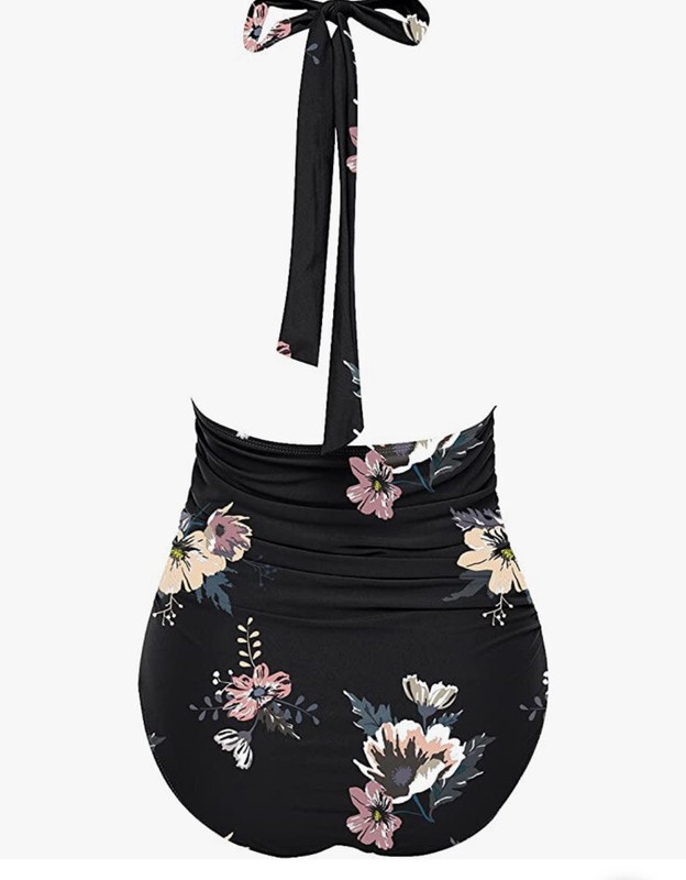 B2prity Women L Floral One Piece Swimsuits Tummy Control Bathing Suit Halter