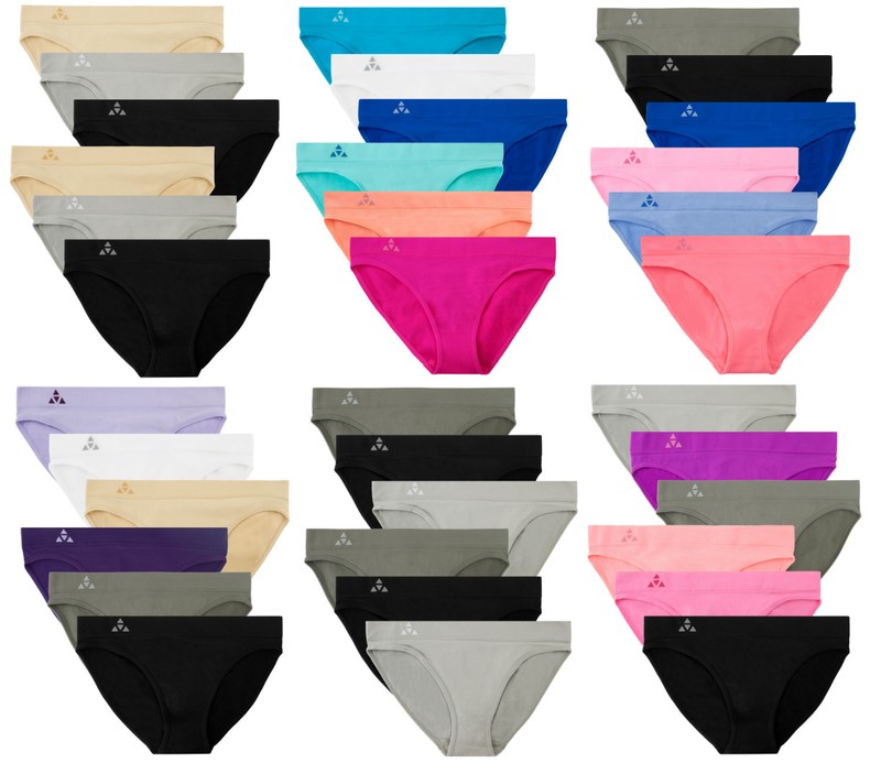 Balanced Tech Women's 6 Pack Seamless Low-Rise Bikini Panties