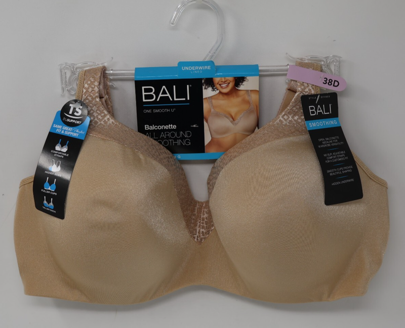 Bali One Smooth U Balconette Underwire Bra Nude 38D NEW W/ Tags
