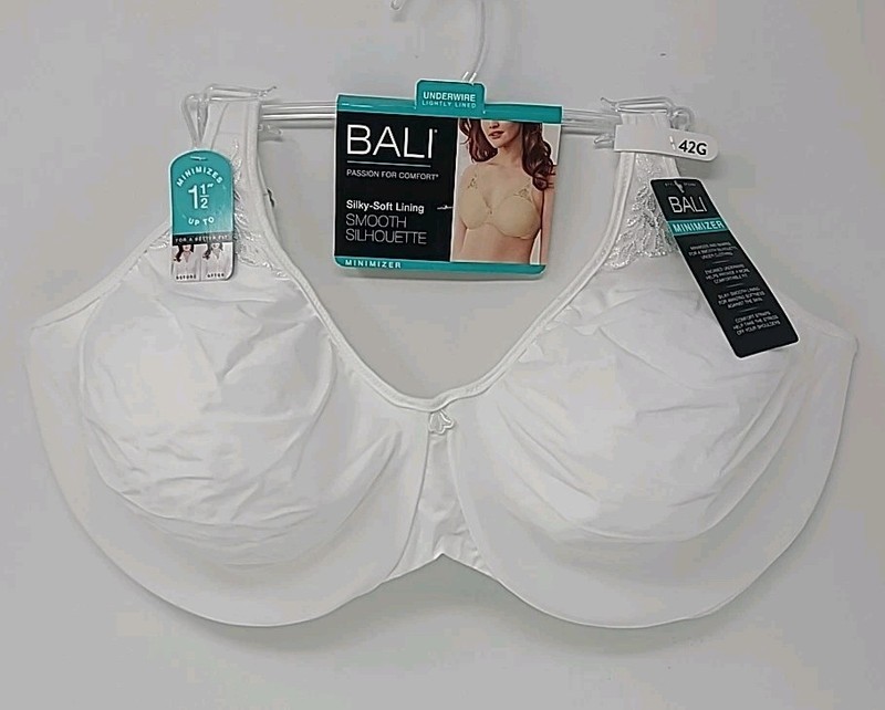 Bali Passion For Comfort Minimizer Smooth Silhouette Underwire Bra 42 G White