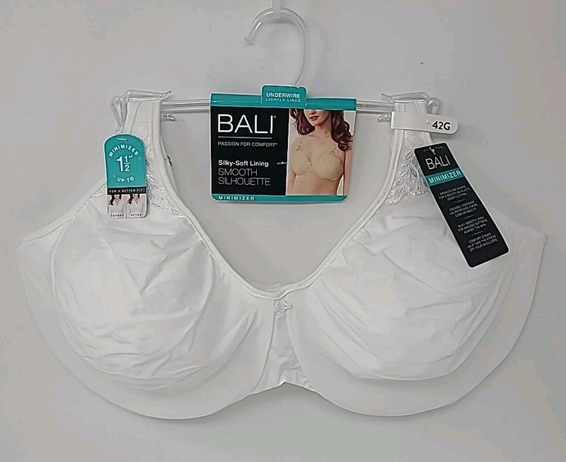 Bali Passion For Comfort Minimizer Smooth Silhouette Underwire Bra 42 G White
