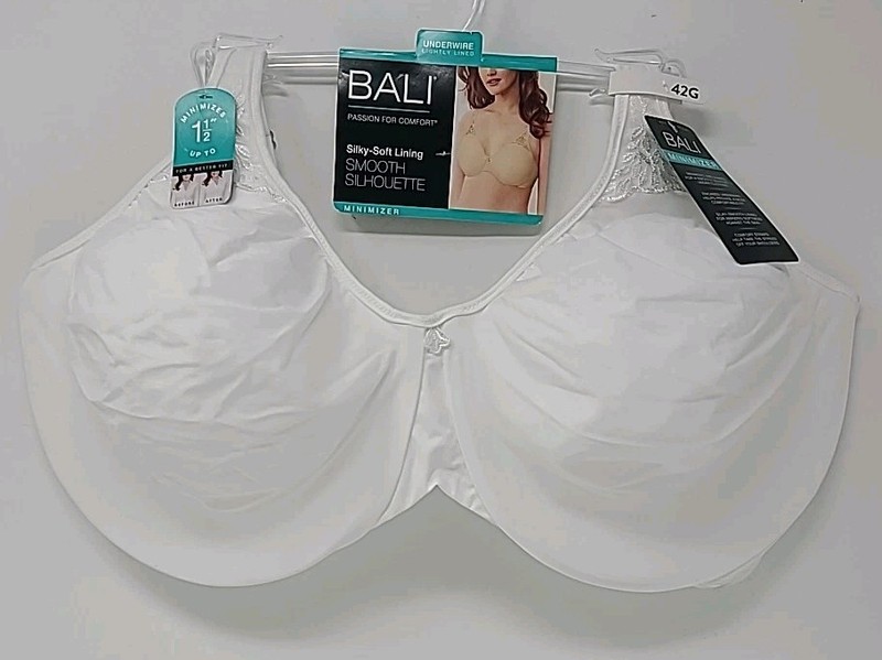 Bali Passion For Comfort Minimizer Smooth Silhouette Underwire Bra 42 G White