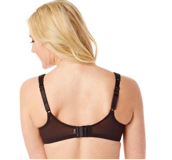 BALI Satin Tracings Comfort-U Minimizer Womens Black UW BRA 3562 NIP